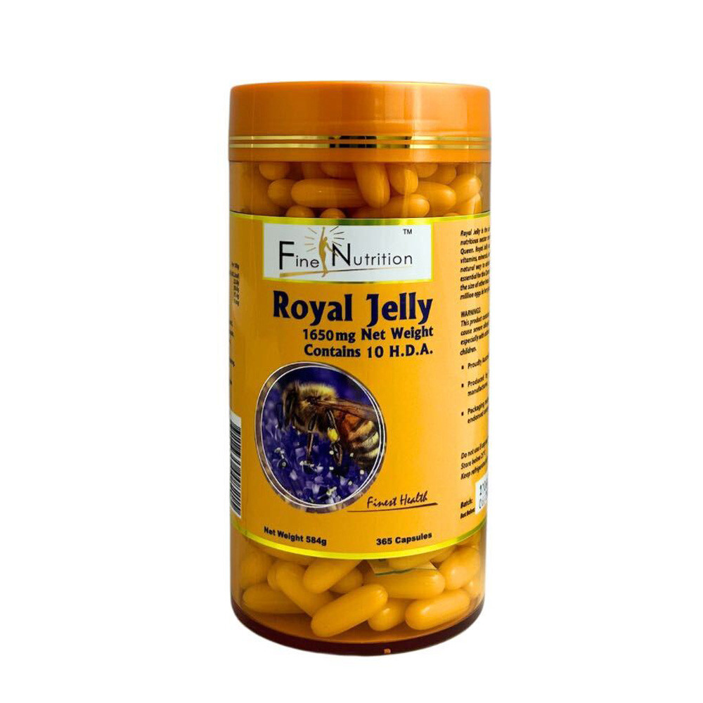 Fine Nutrition-Royal Jelly 1650mg 6% 10-HDA 365 Capsules